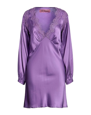 PINK MEMORIES Short dress Mauve 97% Viscose, 3% Elastane, Cotton, Polyamide