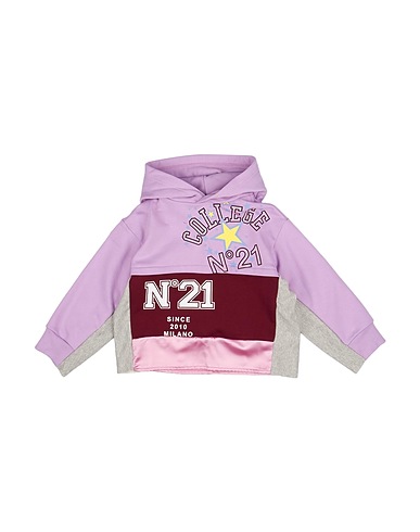 N°21 Hooded sweatshirt Mauve 100% Cotton, Polyester, Elastane