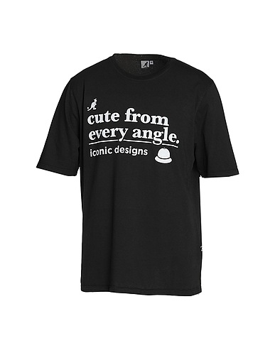 KANGOL T-shirt Nero 100% Cotone