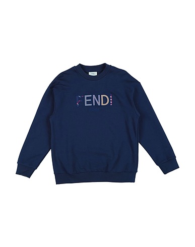 FENDI Felpa Blu navy 100% Cotone, Elastan