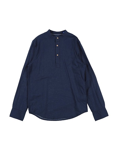 JACK & JONES Solid colour shirt Navy blue 47% Cotton, 27% Recycled cotton, 26% Wool