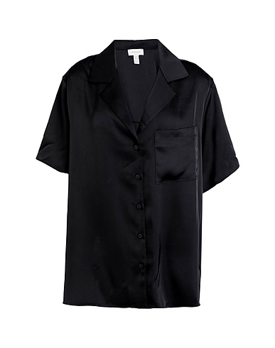 TOPSHOP Solid color shirts & blouses Black 96% Polyester, 4% Elastane