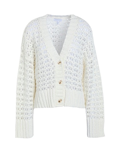 TOPSHOP Cardigan White 70% Cotton, 30% Acrylic
