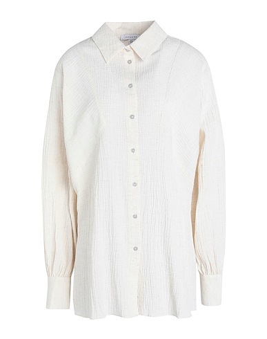 TOPSHOP Solid colour shirts & blouses Ivory 53% Viscose, 38% Polyester, 8% Linen, 1% Elastane
