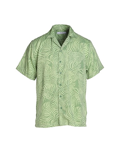 DEDICATED. Patterned shirt Sage green 100% Tencel™ Lyocell