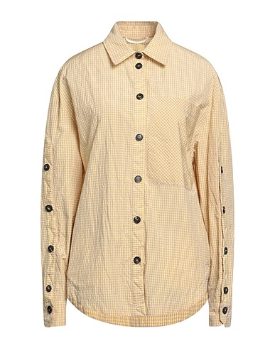 T_COAT Checked shirt Pastel yellow 59% Cotton, 41% Polyester