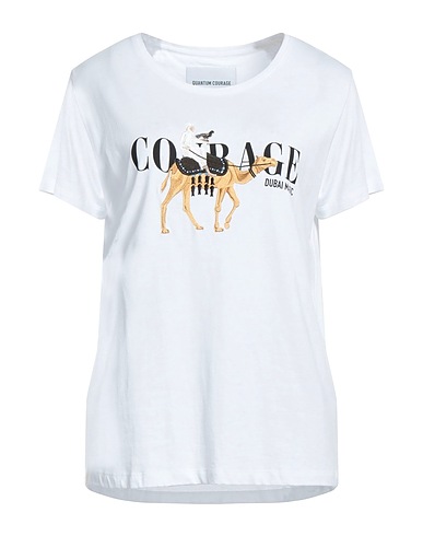 QUANTUM COURAGE T-shirt Bianco 50% Cotone, 50% Modal
