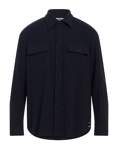GRIFONI Shirts Midnight blue 53% Polyester, 43% Cotton, 4% Elastane