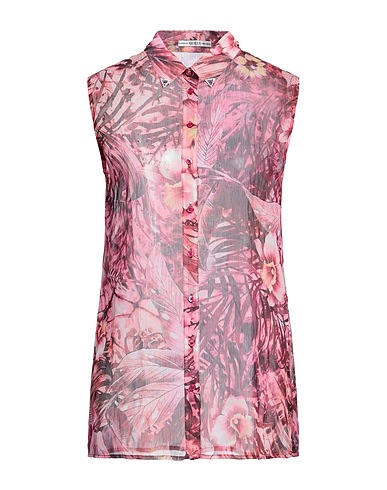 GUESS Floral shirts & blouses Magenta 100% Polyester