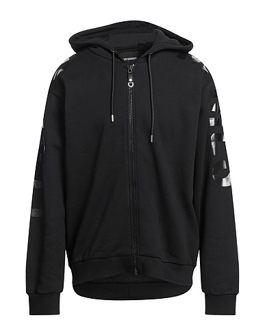 LES HOMMES Hooded track jacket  Black 100% Cotton