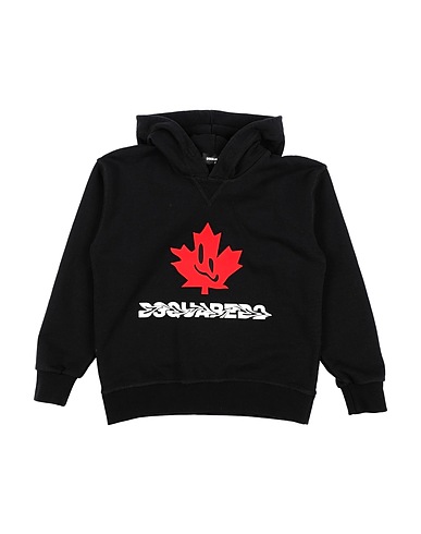 DSQUARED2 Hooded track jacket  Black 100% Cotton, Elastane