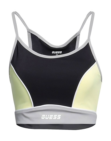 GUESS Crop top Giallo pastello 76% Poliestere, 24% Elastan