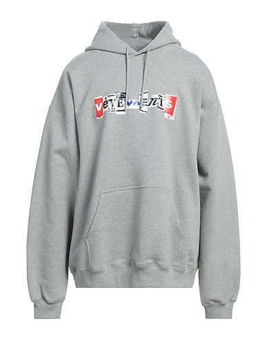 VETEMENTS Hooded track jacket  Grey 80% Cotton, 20% Polyester