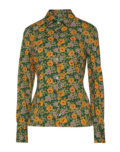 CAMICETTASNOB Floral shirts & blouses Green 86% Polyamide, 14% Elastane