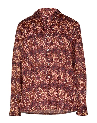 MAISON HOTEL Camicie e bluse a fiori Bordeaux 100% Cotone