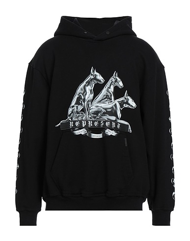 REPRESENT Hooded track jacket  Black 100% Cotton, Elastane