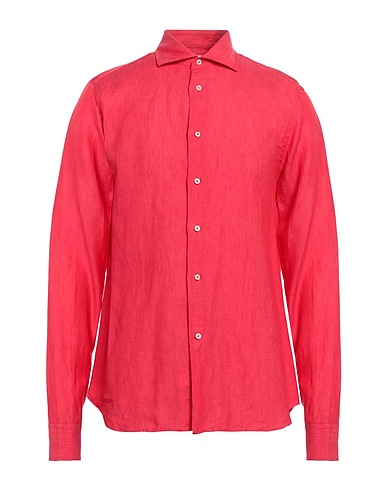 REDDIE Hemd mit Muster Rot 100% Leinen