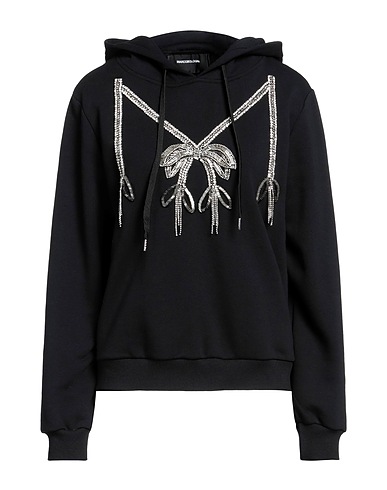 MARCO BOLOGNA Hooded track jacket  Black 65% Cotton, 35% Polyester