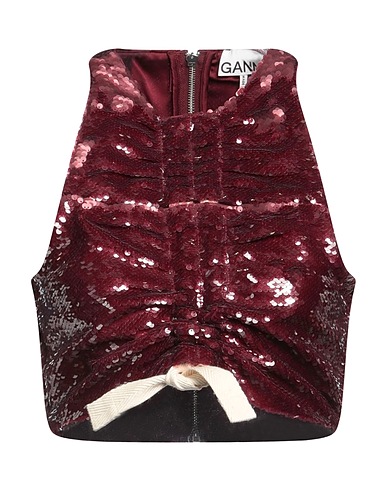 GANNI Top Burgundy 100% Polyester