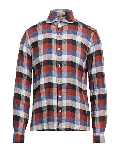 SONRISA Checked shirt Brown 100% Linen