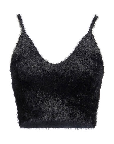 PINKO Crop top Black 75% Polyamide, 25% Polyester