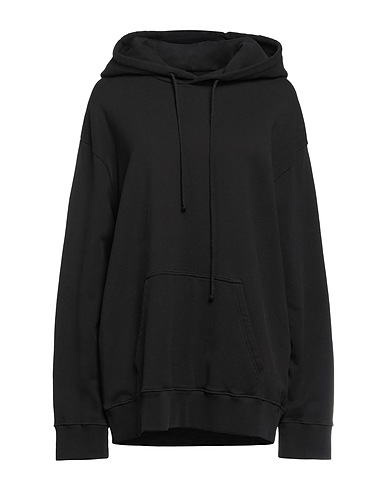 MM6 MAISON MARGIELA Hooded track jacket  Black 100% Cotton, Elastane