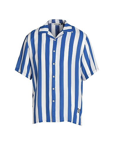 YES I AM by CRISTIANO RINALDI Striped shirt Navy blue 100% Viscose