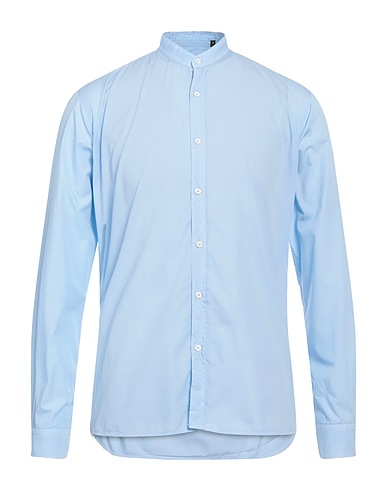 LABORATORI ITALIANI Solid colour shirt Light blue 100% Cotton