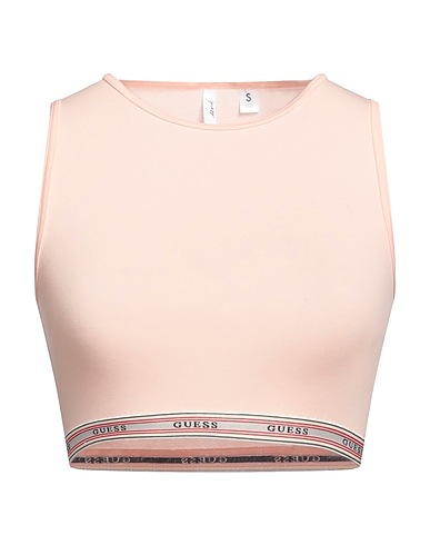 GUESS Crop top Light pink 95% Cotton, 5% Elastane, Polyamide