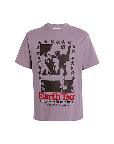 BUTTER GOODS T-shirt Earth Tour Tee
 Mauve 100% Cotton
