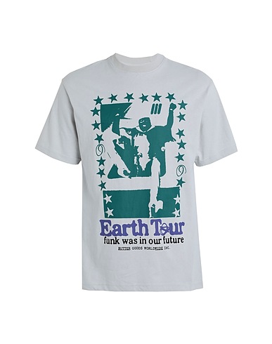 BUTTER GOODS T-shirt Earth Tour Tee
 Grigio chiaro 100% Cotone
