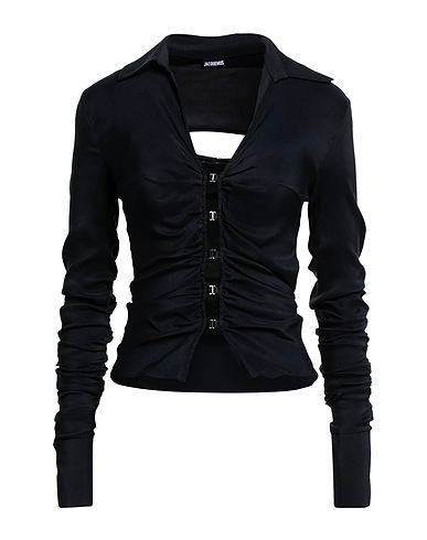 JACQUEMUS Solid colour shirts & blouses Midnight blue 75% Viscose, 21% Silk, 4% Elastane