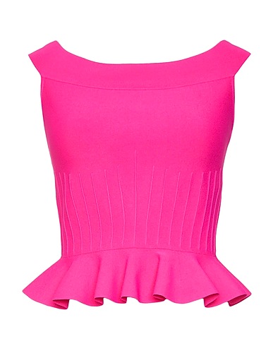 MCQUEEN Top spalle scoperte Fucsia 62% Viscosa, 22% Poliammide, 12% Poliestere, 4% Elastan