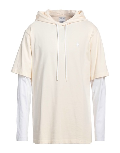 MARCELO BURLON Hooded track jacket  Cream 100% Cotton, Polyester