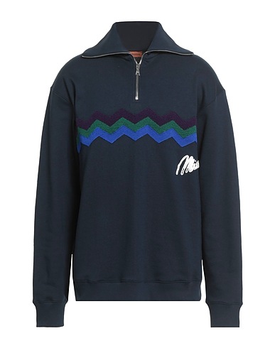 MISSONI Sweatshirt Navy blue 93% Cotton, 7% Polyamide