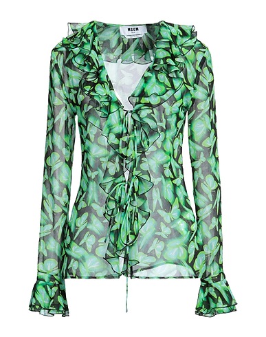 MSGM Camicie  e bluse fantasia Verde 100% Poliestere