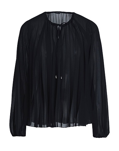 8 by YOOX Top PLEATED CHIFFON TOP

 Schwarz 100% Recyceltes Polyester