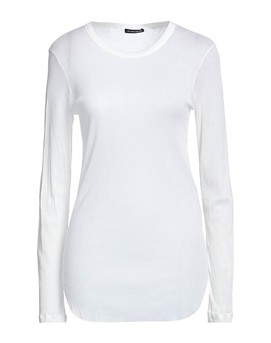 ANN DEMEULEMEESTER Basic T-Shirt Ivory 70% Cotton, 30% Silk