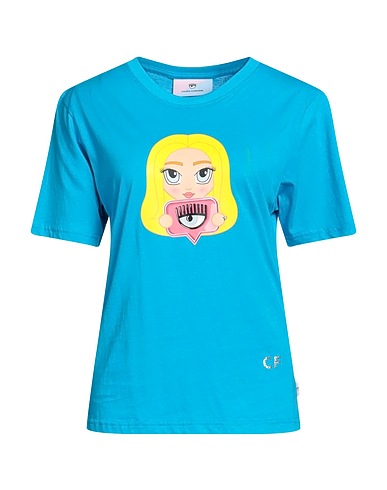 CHIARA FERRAGNI T-Shirt Azurblau 100% Baumwolle