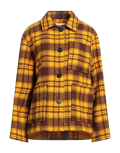 OTTOD'AME Checked shirt Marigold 100% Virgin Wool