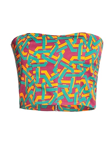 8 by YOOX Bustier MULTICOLOR SATIN TOP
 Garnet 55% Viscose, 45% Rayon