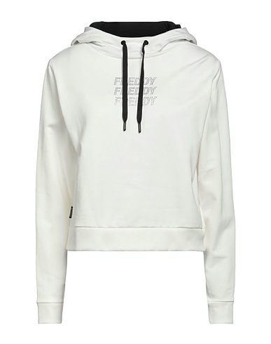 FREDDY Hooded track jacket  White 55% Cotton, 40% Polyester, 5% Elastane