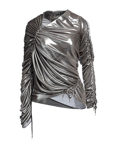 ATLEIN Top Argento 100% Poliestere, Viscosa