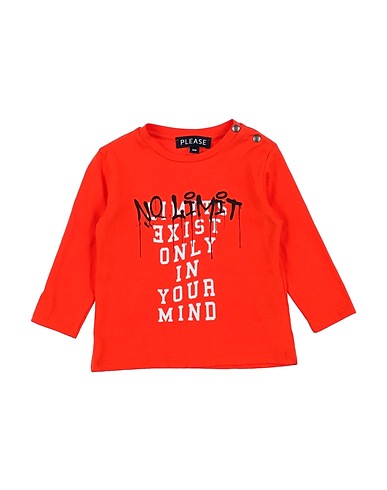 PLEASE T-shirt Orange 100% Cotton