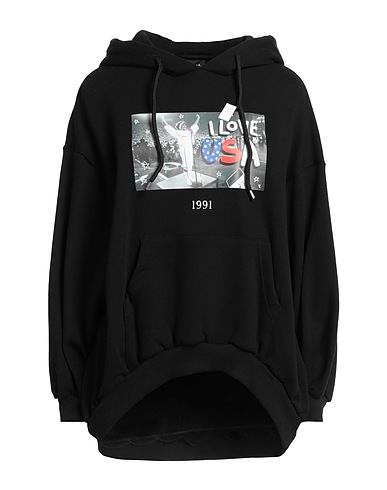 THROWBACK. Hooded track jacket  Black 100% Cotton