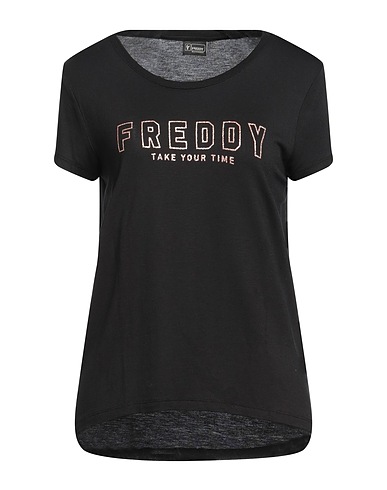 FREDDY T-shirt Black 94% Viscose, 6% Elastane