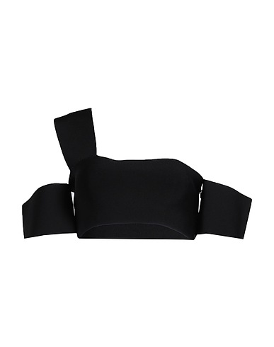MCQUEEN One-shoulder top Black 84% Viscose, 13% Polyamide, 3% Elastane