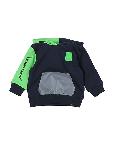 DANIELE ALESSANDRINI Hooded track jacket  Midnight blue 95% Cotton, 5% Elastane