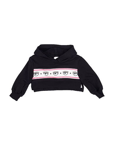 CHIARA FERRAGNI Hooded sweatshirt Black 96% Cotton, 4% Elastane