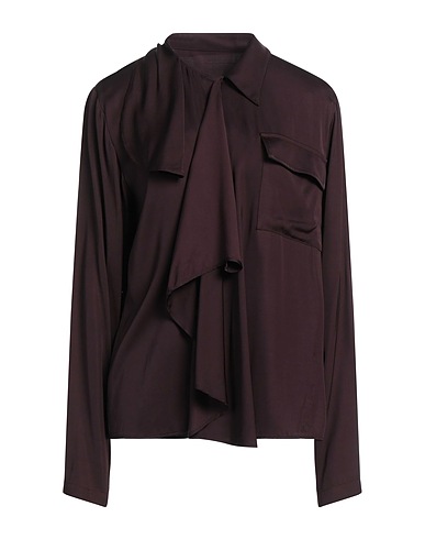 MM6 MAISON MARGIELA Solid color shirts & blouses Chocolate brown 100% Viscose
